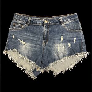 Denim Distressed Women Shorts, GUC, size XXL